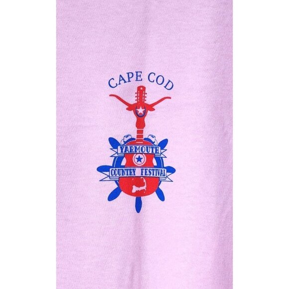 2019 Cape Cod Yarmouth Country Festival Pink Crew Neck T-Shirt | Gildan Ultra - Picture 8 of 12